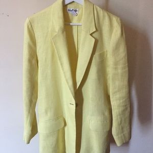 Gorgeous lemon yellow linen blazer